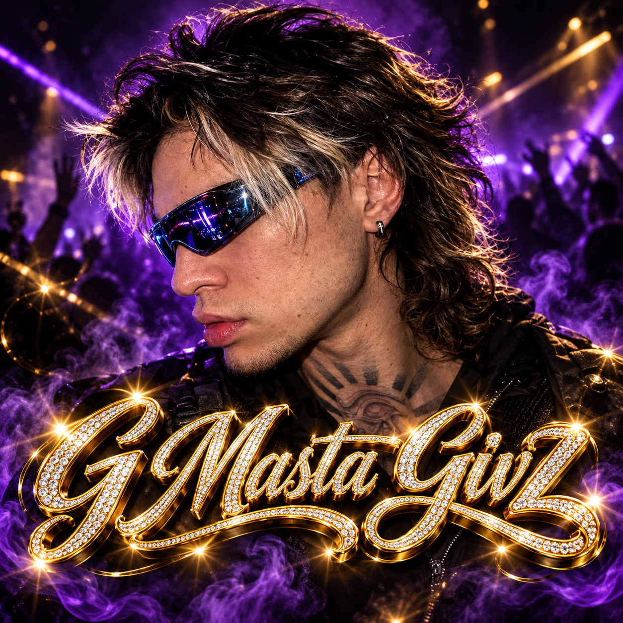 G Masta Givz — purple and gold artist portrait with the gold and diamond signature logo